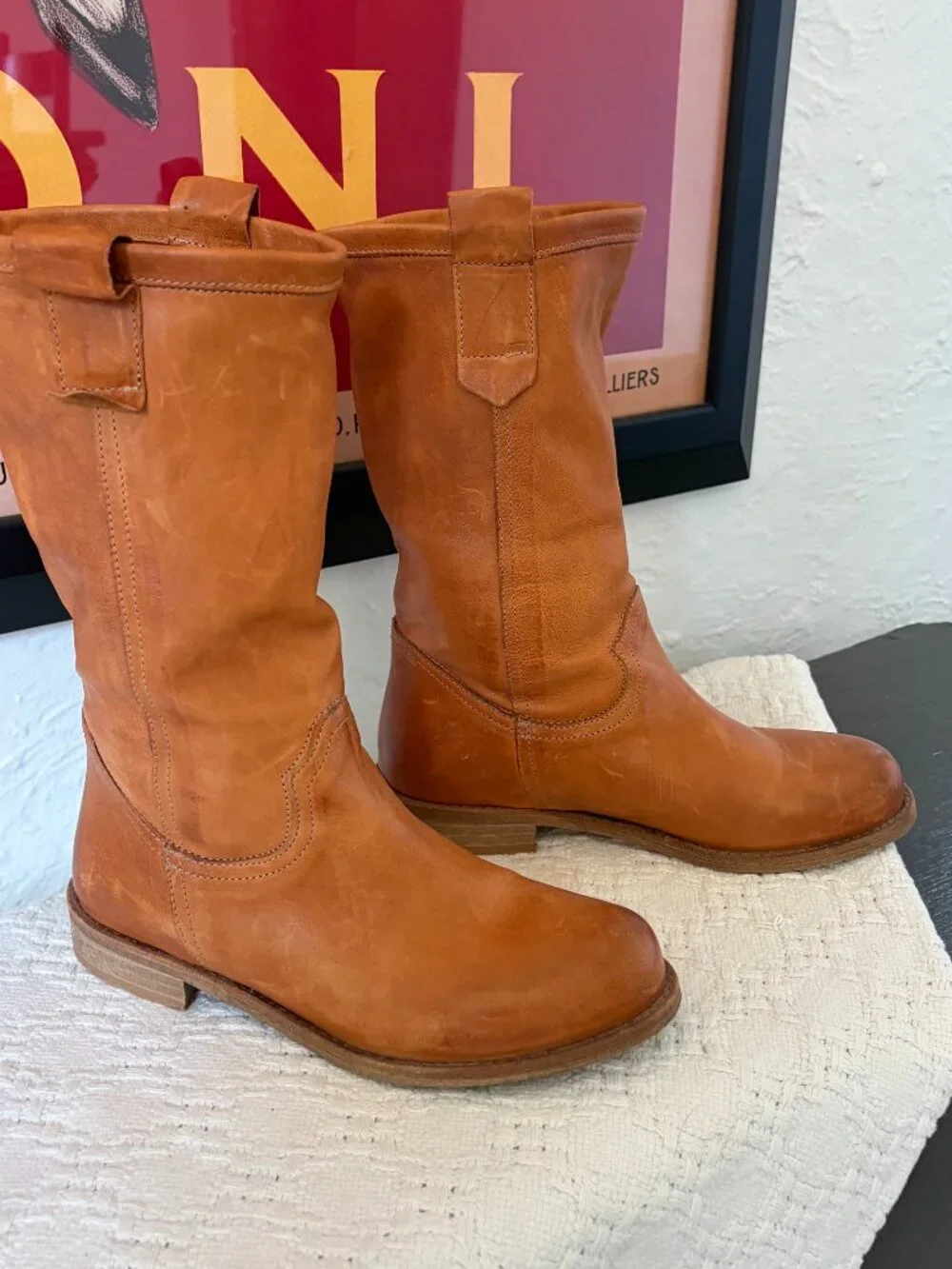 Vero Cuoio Donovan II leather boots, tan, 36 / 5.5, 6.5 US